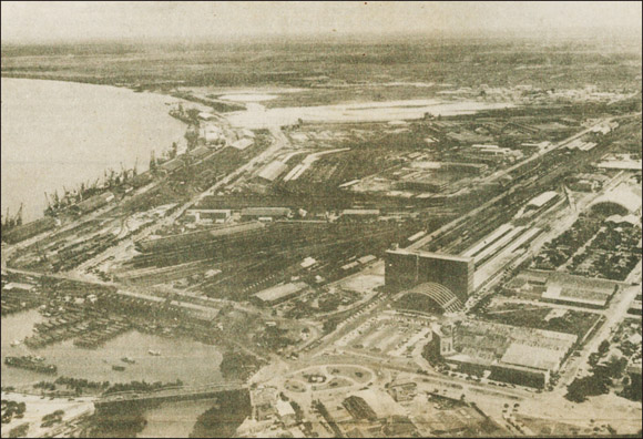 Aerial view of Beira port