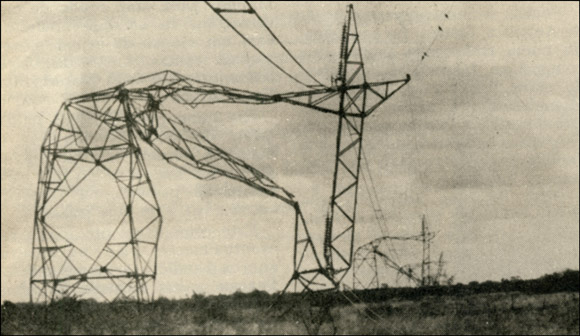 Blown up pylons, Renamo sabotage, 1989