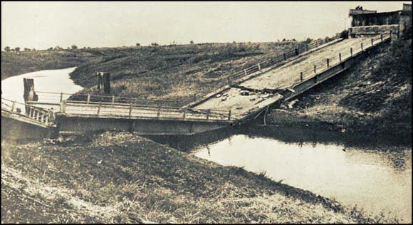 Road bridge destroyed