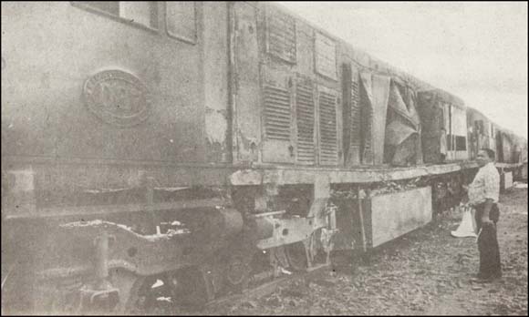 Damaged train