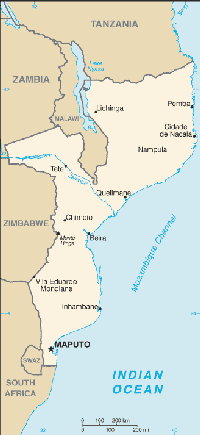 Sketch map of Mozambique